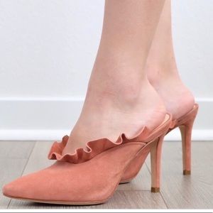 Loeffler Randall Langley Ruffle Mule dusty pink size 7